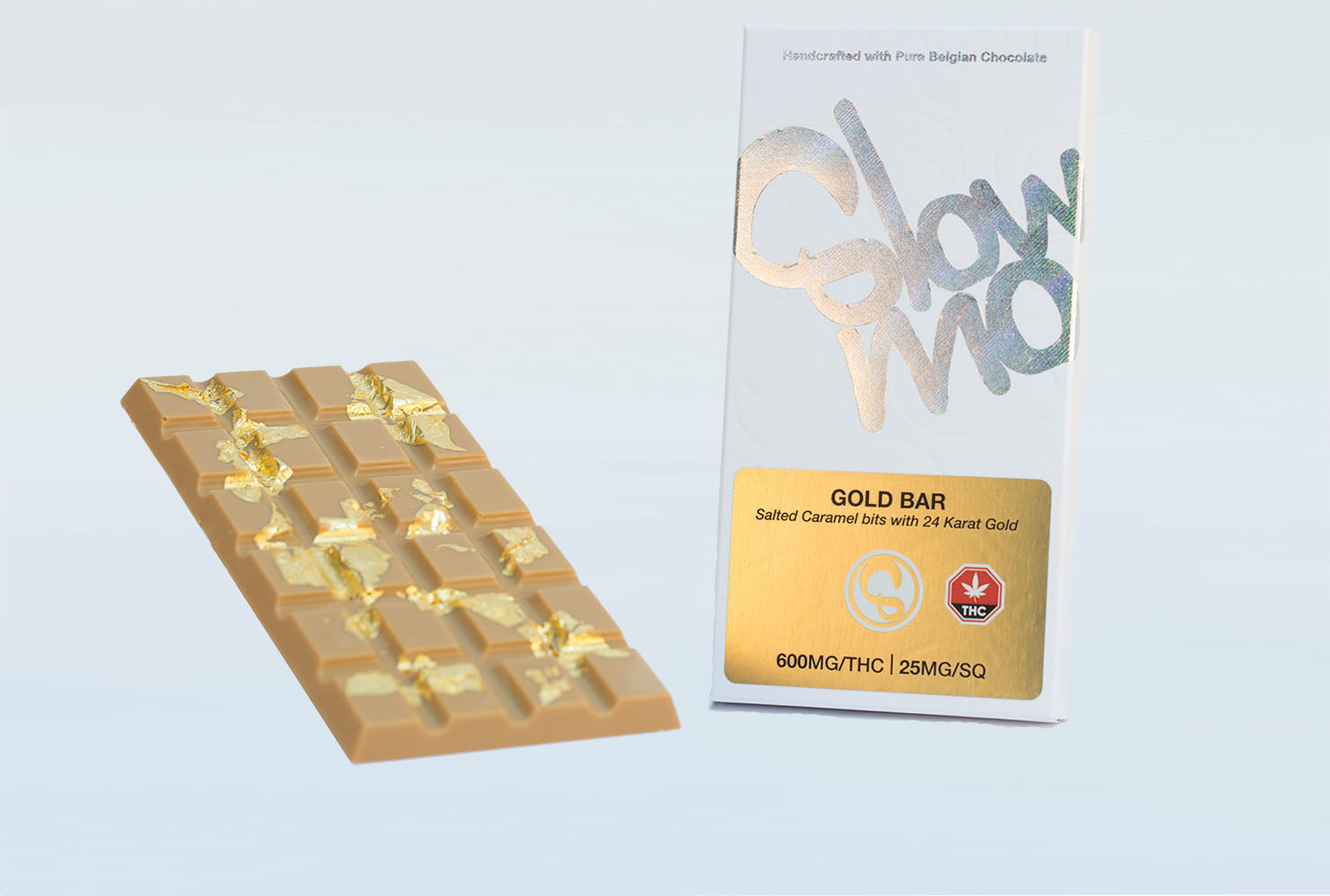 Slow Mo  Gold Bar with Salted Caramel bits and 24 Karat Gold