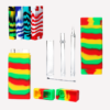Nector Collector Set of Silicone Including a Glass cap, Chillum NC and Stainless Steel Spoon 6″Red - Image 2