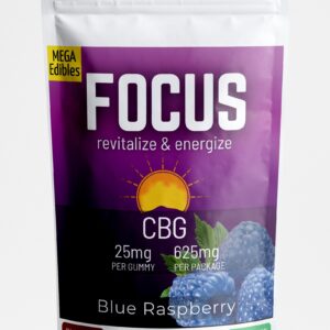 Mega Focus Gummies (Extra Strength) - Blue Raspberry - CBG 625mg (25 pack)