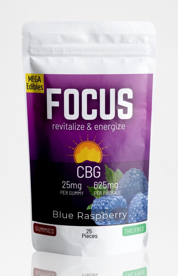 Mega Focus Gummies (Extra Strength) - Blue Raspberry - CBG 625mg (25 pack)