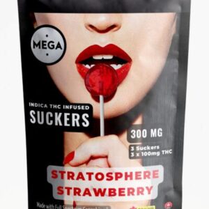 MEGA THC Infused Suckers | Stratosphere Strawberry 100mg | 300mg THC
