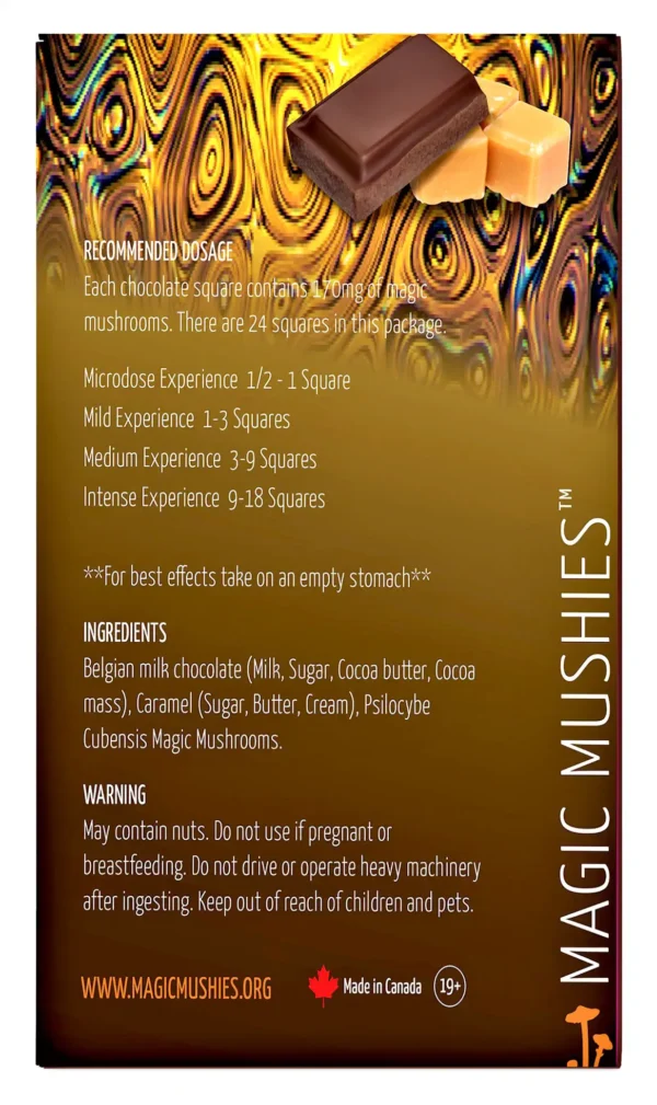 Magic Mushroom Gold Caramel Milk Chocolate Bar 4000mg - Image 3