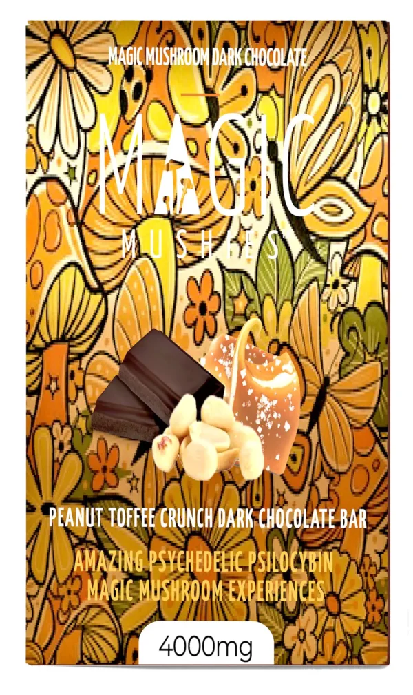 Magic Mushroom Peanut Toffee Crunch Dark Chocolate Bar 4000mg - Image 2