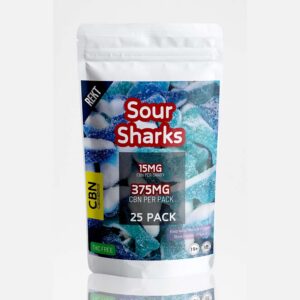 REKT Sour Sharks Gummies 375mg CBN (25 x 15mg CBN)
