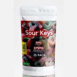 REKT Sour Keys Gummies 375mg CBG (25 x 15mg CBG)