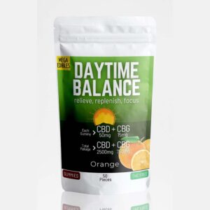 Mega Daytime Balance Gummies - Orange - CBD 2500mg CBG 750mg (50 Pack)