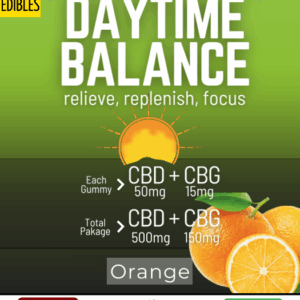 Mega Daytime Balance Gummies - Orange - CBD 500mg CBG 150mg (10 Pack)