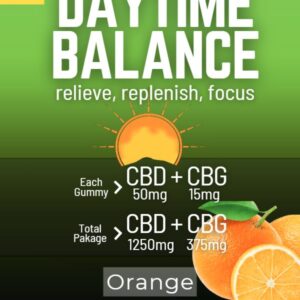 Mega Daytime Balance Gummies - Orange - CBD 1250mg, CBG 375mg (25 Pack)
