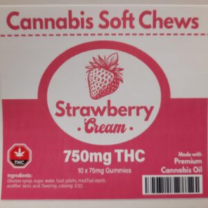 Cannabis Soft Chews | Strawberry Cream | 750mg THC
